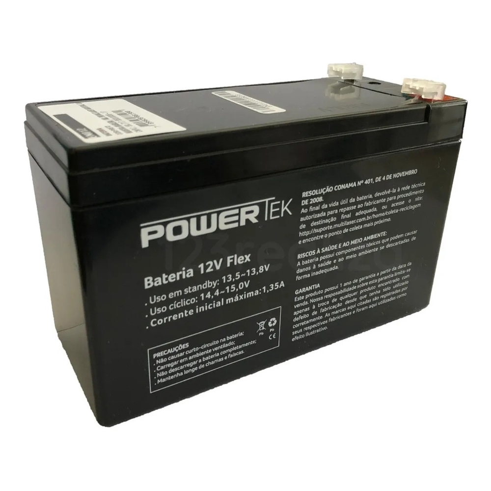 Bateria Selada Para Nobreak/Aparelhos Eletrônicos 12V 7AH Flex Powertek ...