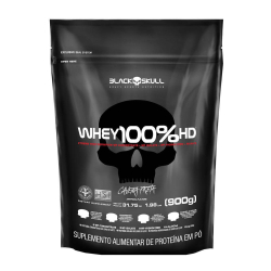 Menor preço em 100% Whey Hd Baunilha 900G Refil - Black Skull