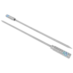 Kit 2 Espetos Churrasqueira Simples Inox 85cm Nao Enferruja