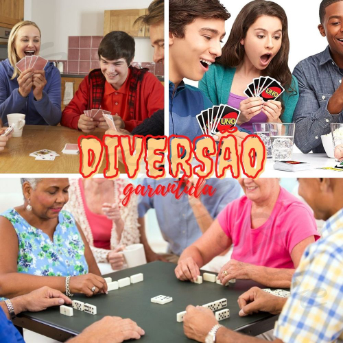 Kit Jogos de Carta Baralho e Uno + Dominó Familia e Amigos Diversão Amigos  Passa tempo Brinquedo em Promoção na Americanas