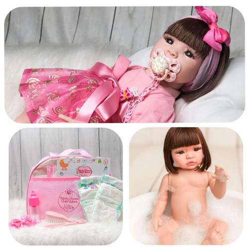 Boneca Bebe Reborn Silicone Menina Realista com Acessórios no Shoptime