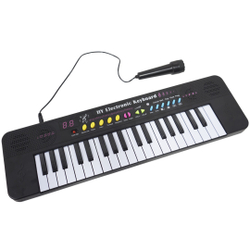 Teclado Piano Musical Infantil Eletrônico 37 Teclas com Microfone (Vermelho)