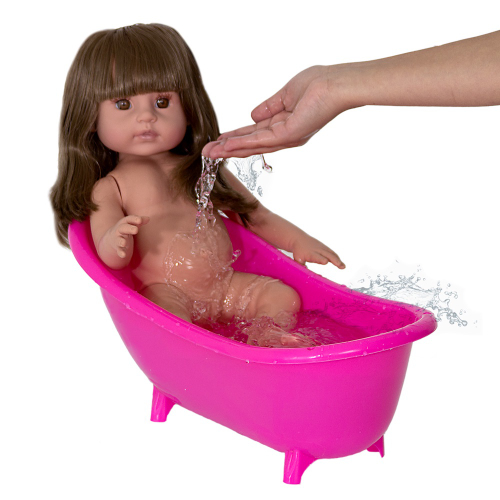 Boneca bebe reborn girafinha menina silicone 48 cm olhos castanhos