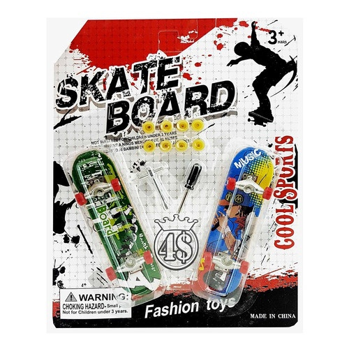 Skate De Dedo Kit 2 Fingerboard Truck Metal Com Ferramentas