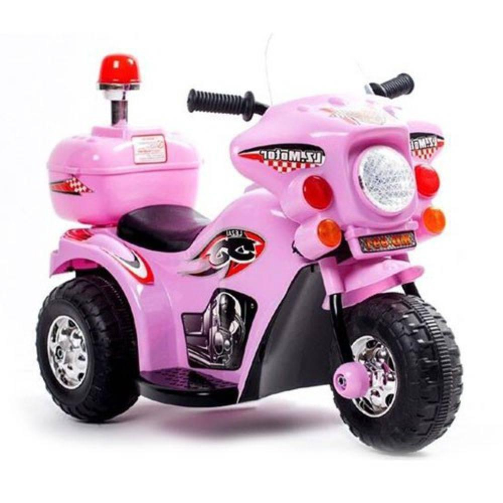 Mini Moto Eletrica Infantil Triciclo Pink Com Capacete - 12v