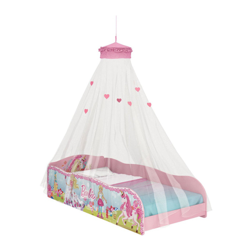 Cama Barbie Plus Com Dossel De Teto - Pura Magia - Rosa