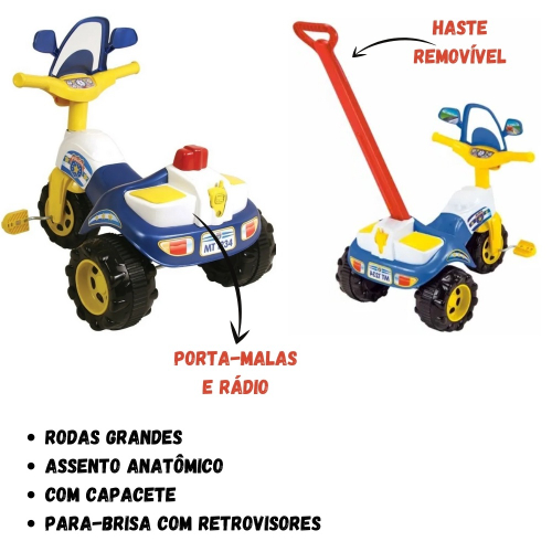 Triciclo infantil masculino da policia