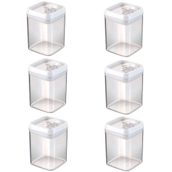 Kit 6 Potes Herméticos em Acrílico 1,7 Litros Injeplastec 0285 Menor preço em Kit 6 Potes Herméticos em Acrílico 1,7 Litros Injeplastec 0285