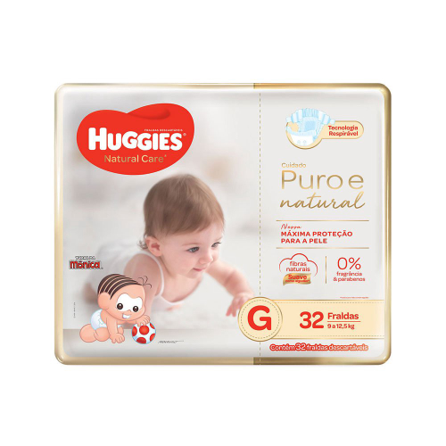 Fralda Huggies Puro E Natural Care G 32 Unidades Em Promoção | Ofertas ...