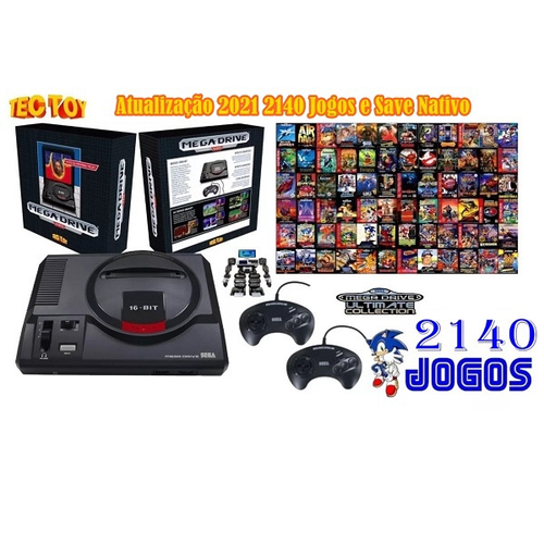 Console Mega Drive 3 com 2 Controles + Sonic Seminovo - Sega