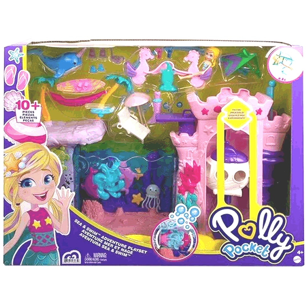 Boneca Sereia Polly Pocket Aquário Subaquático