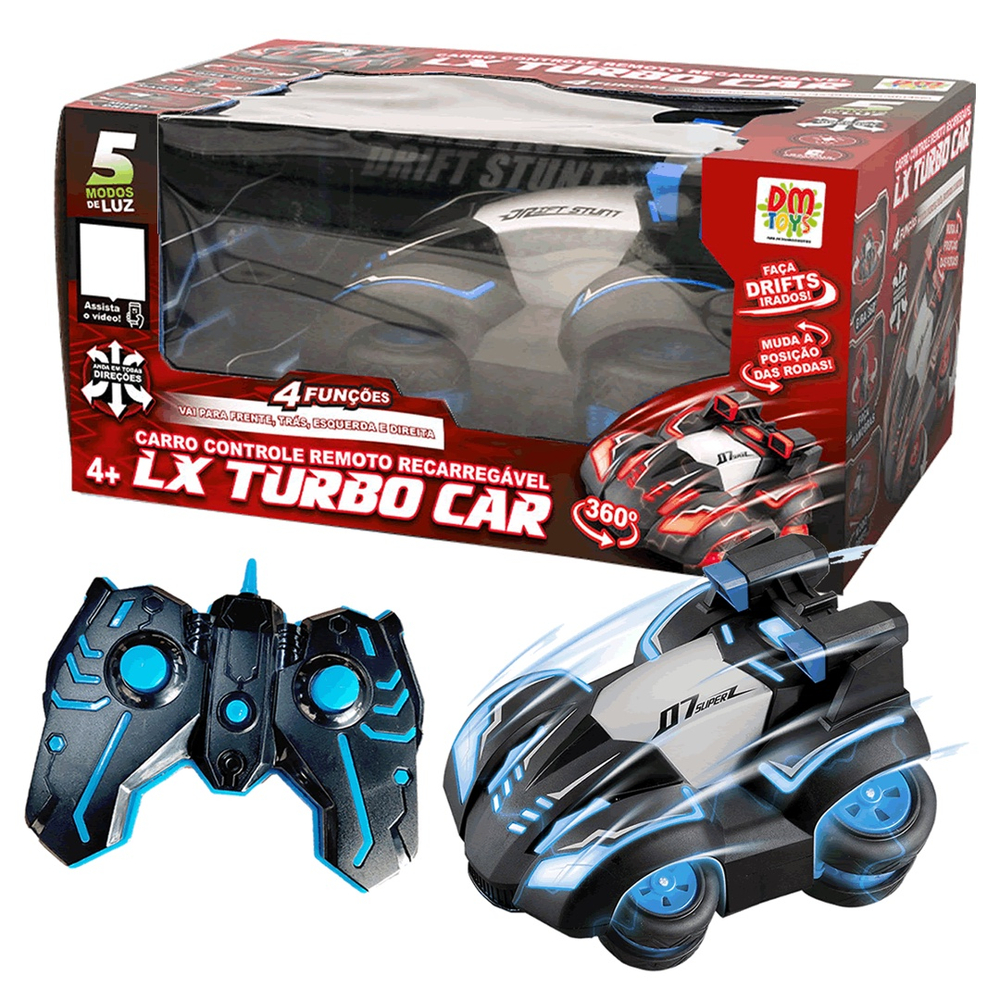 Carro Controle Remoto LXZ Car Com Luz E Efeito Fumaça DMTOYS J.A