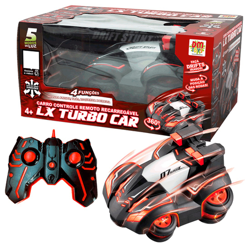 Rc Carrinho drift de Controle Remoto com 2 opções de rodas