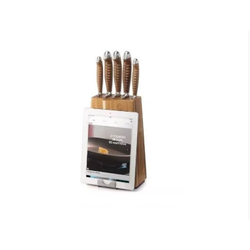 Kit 5 Facas mais 1 Cepo Faqueiro Mundial com Suporte Tablet Menor preço em Kit 5 Facas mais 1 Cepo Faqueiro Mundial com Suporte Tablet