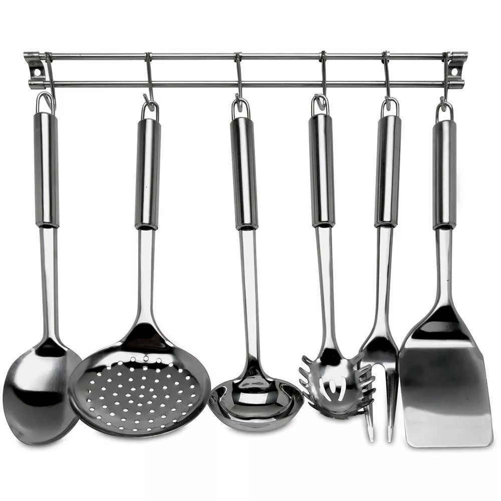 Kit Jogo de Cozinha Rosa 7 Utensílios de Silicone Pote Inox na Americanas  Empresas