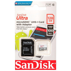 Cartão de memória sandisk SDSQUNS-128G-GN6TA ultra com adaptador sd 128GB Menor preço em Cartão de memória sandisk SDSQUNS-128G-GN6TA ultra com adaptador sd 128GB