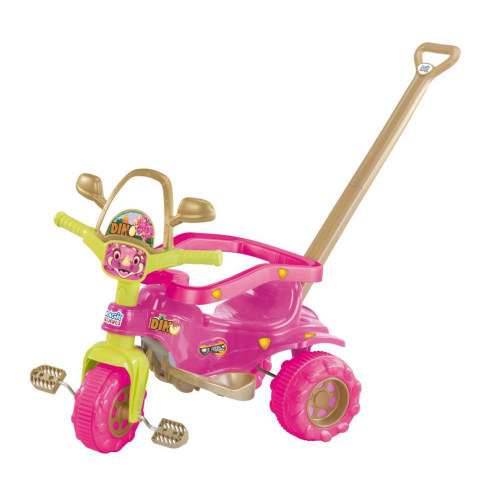 Motoca Triciclo Infantil Tico Bichos Rosa Menina Magic Toys em