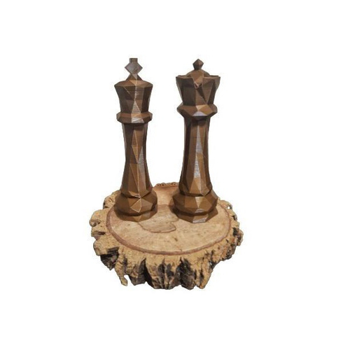 Kit Decor Chess C/2 Peças de Xadrez Rei e Rainha Dourado