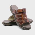 Sandália Franciscana Anti Stress Chinelo Masculino Ortopédico Couro Legítimo Oferta