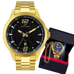 Relógio Masculino Technos Analógico Dourado Calendário 2117LDS/1P Menor preço em Relógio Masculino Technos Analógico Dourado Calendário 2117LDS/1P