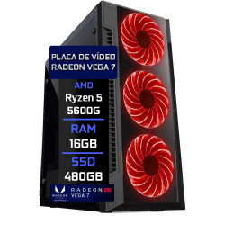 Pc Gamer Fácil Amd ryzen 5 5600G Radeon Vega 7 Graphics 16GB DDR4 2666Mhz ssd 480GB - Fonte 500w Menor preço em Pc Gamer Fácil Amd ryzen 5 5600G Radeon Vega 7 Graphics 16GB DDR4 2666Mhz ssd 480GB - Fonte 500w