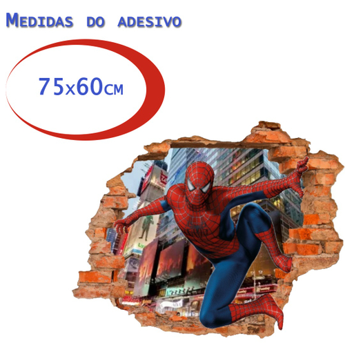 Adesivo de Parede Buraco Falso Homem Aranha 3D