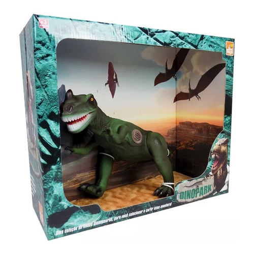 Dinossauro Dinopark T-Rex Som e Articulações - Bee Toys - Zaza Toys