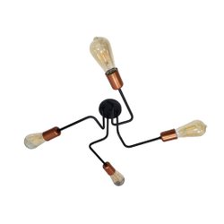 Lustre Plafon Sputnik Moderno Aranha 4 Hastes Preto Cobre é boa?