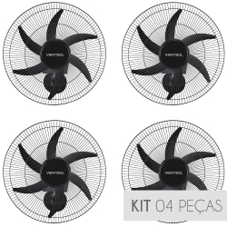 Kit Ventilador de Parede Ventisol Turbo 6 Steel Osc, 6 pás, 50cm, 200w - Bivolt - 04 Unidades Menor preço em Kit Ventilador de Parede Ventisol Turbo 6 Steel Osc, 6 pás, 50cm, 200w - Bivolt - 04 Unidades
