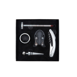 Kit Vinho 5 Acessorios Saca Rolha Termometro Anel Gargalo Tampa Cortador Lacre Presente Menor preço em Kit Vinho 5 Acessorios Saca Rolha Termometro Anel Gargalo Tampa Cortador Lacre Presente