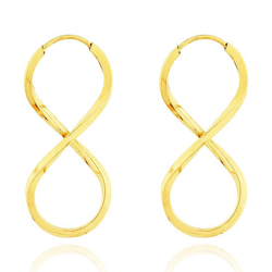 Brinco Argola Infinito Ouro 18k Menor preço em Brinco Argola Infinito Ouro 18k