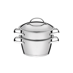 Cuscuzeira aço inox com fundo triplo 2 pç Tramontina Menor preço em Cuscuzeira aço inox com fundo triplo 2 pç Tramontina