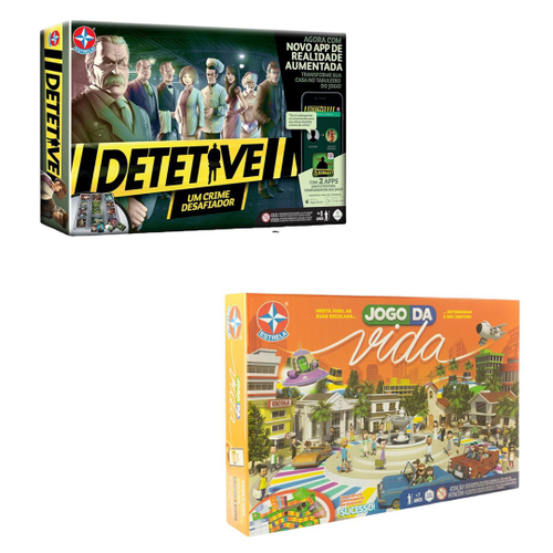 Kit Jogos de Tabuleiro Banco Imobiliário + Detetive + Jogo da Vida + Cara a  Cara