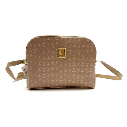 beige ri monogram cross body bolsa