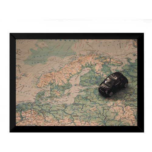 Quadro Mapa Viagem Quarto Sala Escritório 24x33cm P7368 | Submarino