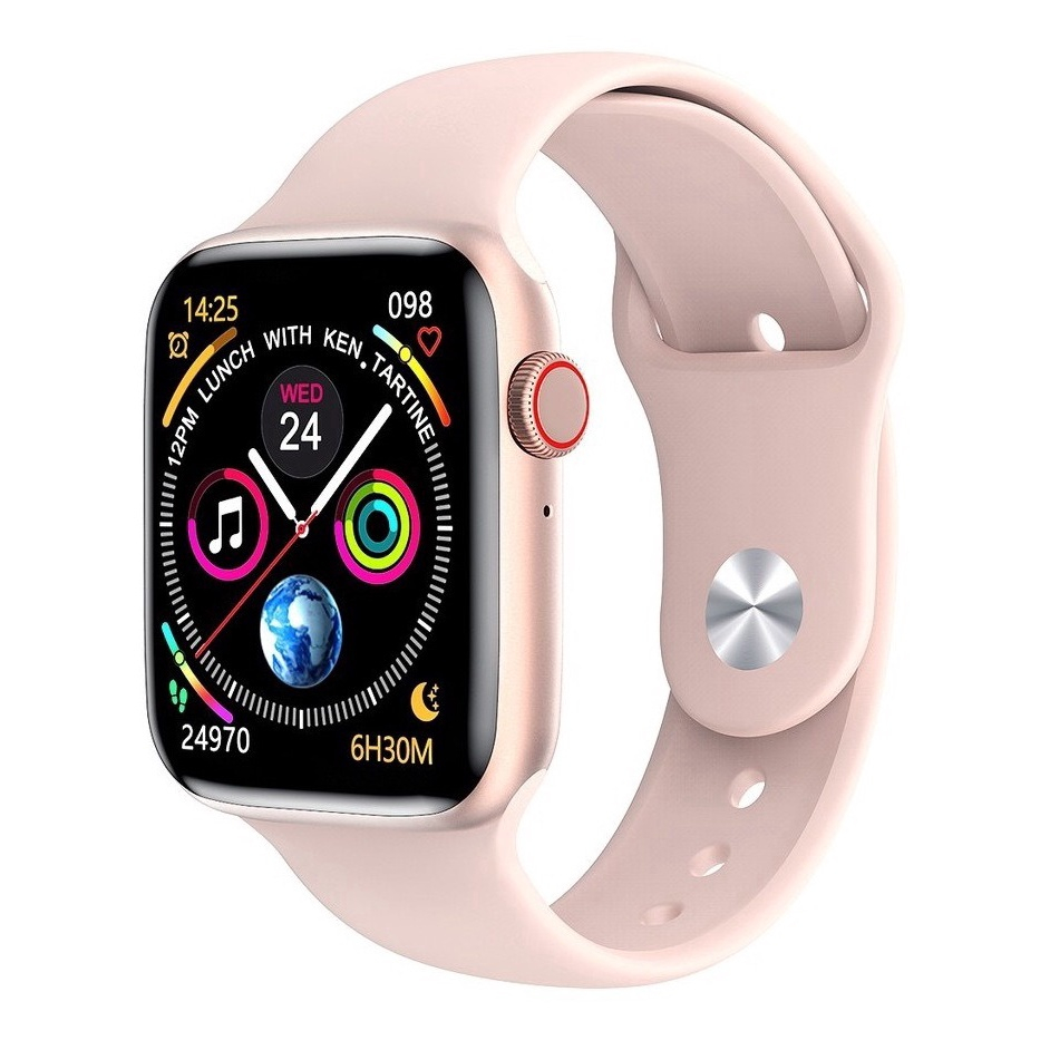 Relógio Smartwatch w26 Rosa Rose Dourado Feminino para iPhone Xiaomi