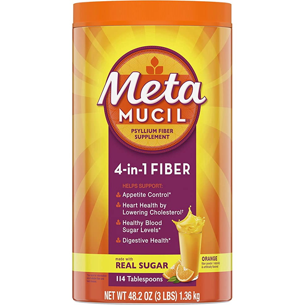 Metamucil, Psyllium Husk Powder Fiber Supplement, Plant Based, 4in1