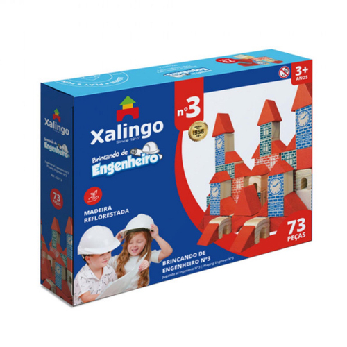 Kit 60 Jogos de Montar Pedagógico Brincando de Engenheiro 73 Peças Xalingo  - 5277.6 em Promoção na Americanas