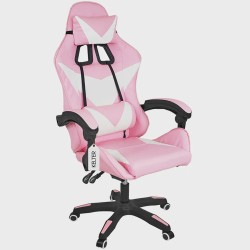 Menor preço em Cadeira Gamer Giratória Kelter Rosa e Branca V710