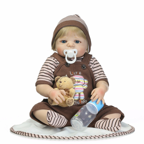 Boneca Bebê Reborn Menino Silicone Realista 55cm