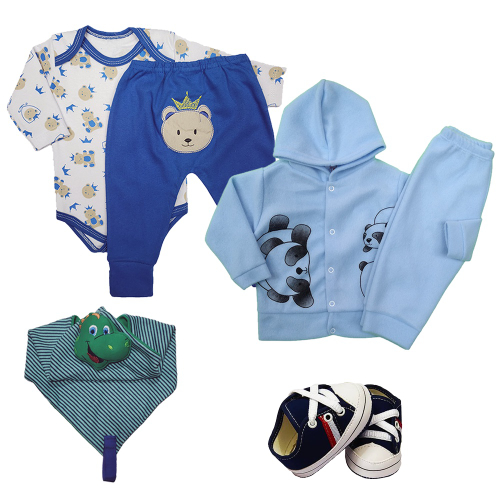 Conjunto de Roupas para Boneca Bebê Reborn Menino com tamanho de