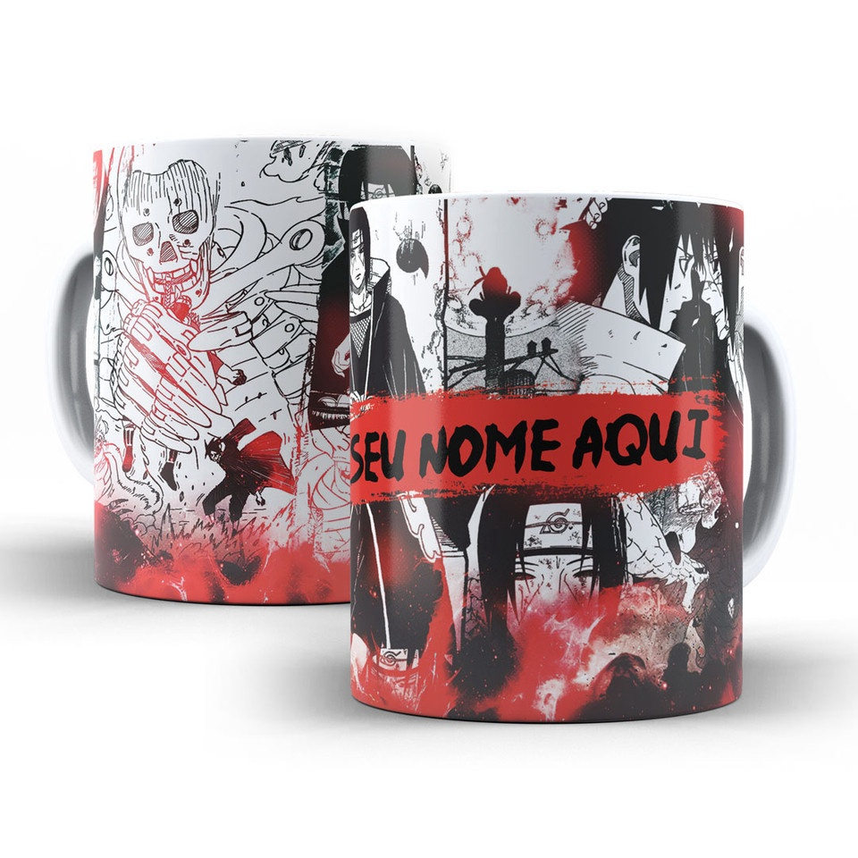 Kit 3 Caneca Akatsuki Desenho Naruto 325Ml - Pense Decor - Canecas