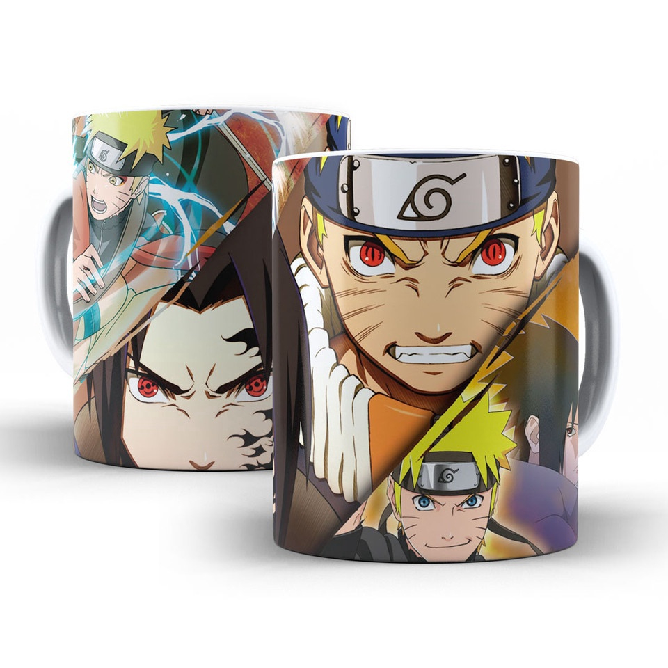 Kit 3 Caneca Akatsuki Desenho Naruto 325Ml - Pense Decor - Canecas