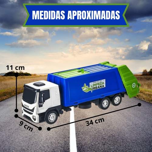 Mini Caminhão Coletor De Lixo Compactador Brinquedo Iveco