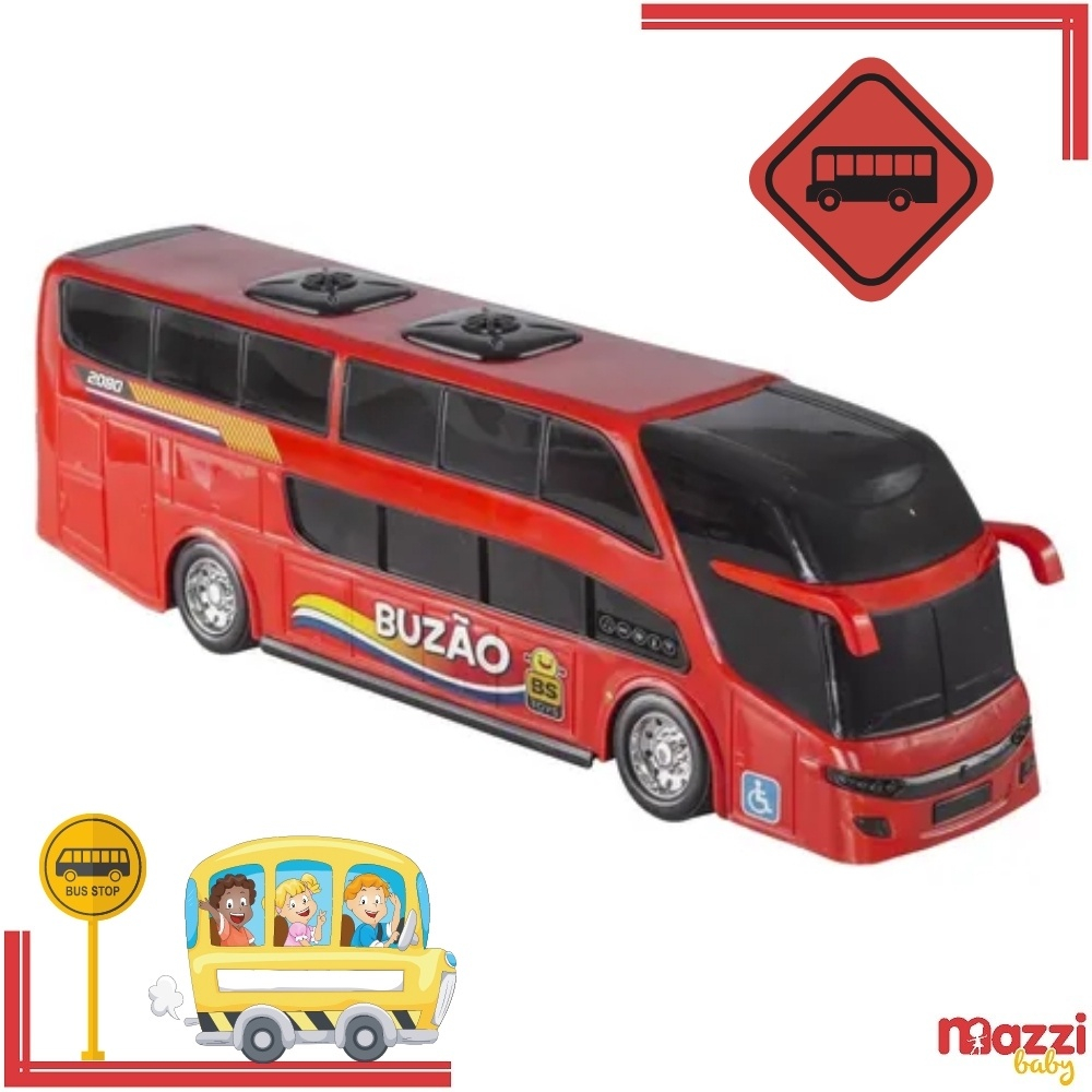 Onibus Urbano City Bus 1:50 Burago Vermelho