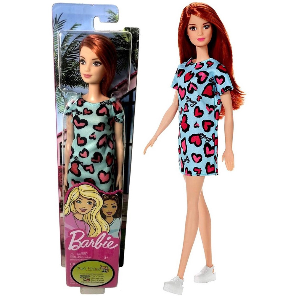 Boneca Barbie Fashionistas Menina Moderna Cabelo Azul - Roupa