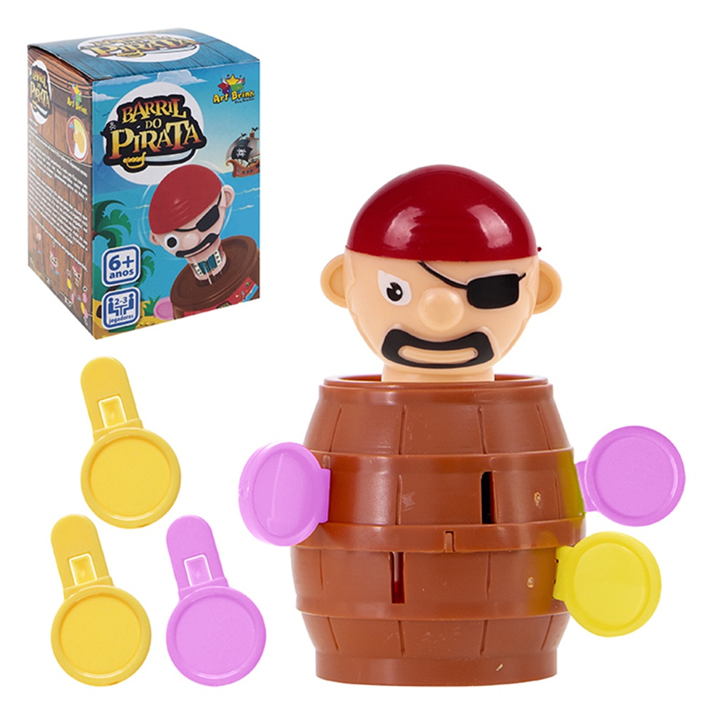 Jogo Mini Barril do Pirata Pula Pirata Game - Brinquedo Educativo e Muita  Diversão - Crianças e Família