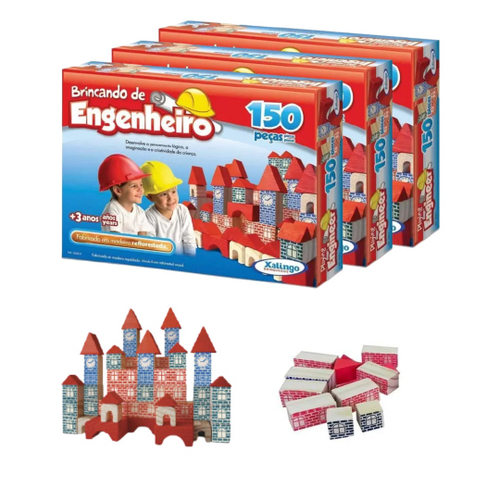 Brincando de Engenheiro Blocos de Montar 73 peças Xalingo - xalingo