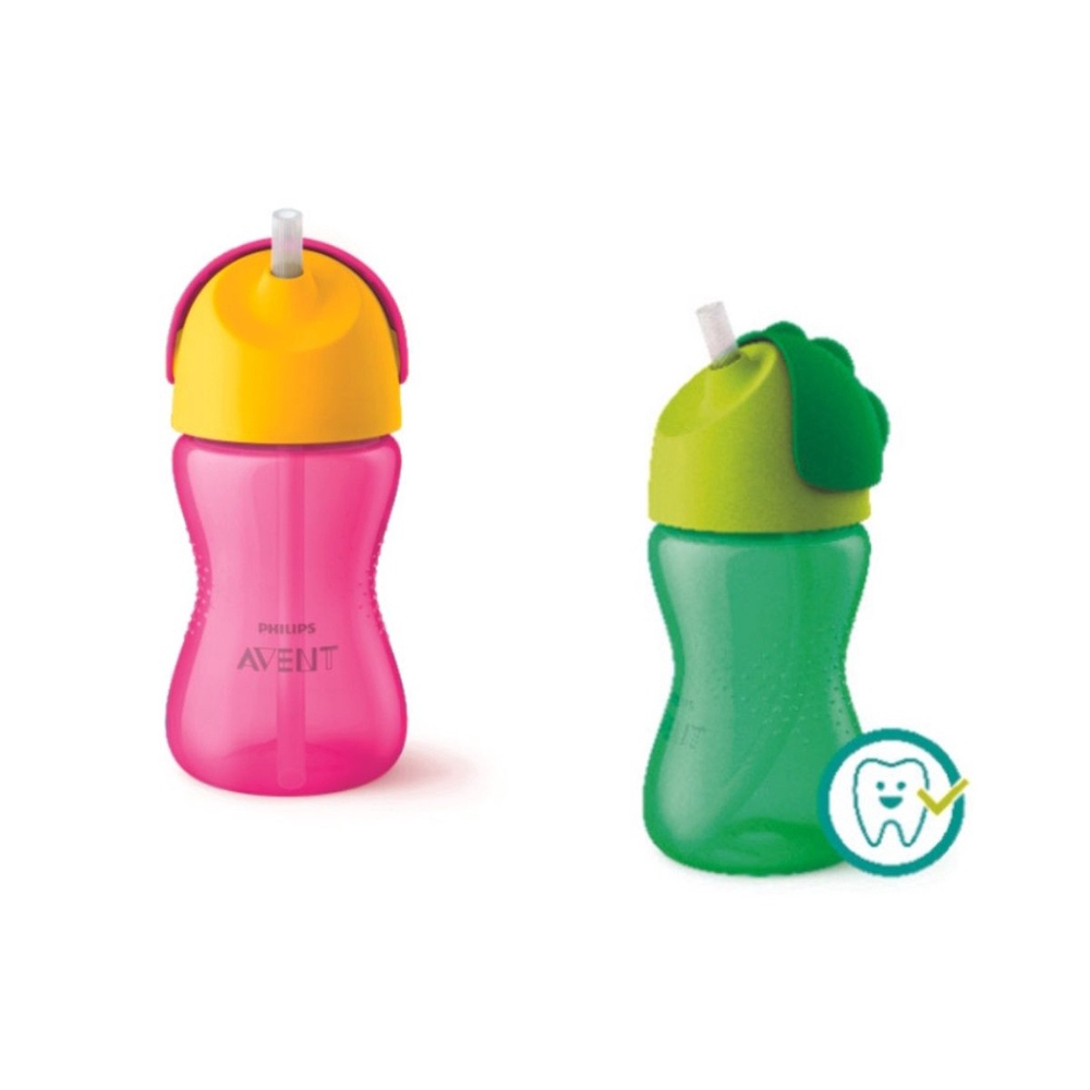 Copo Com Canudo Curvado Dinossauro 300 Ml (12M + ) - Avent No Shoptime