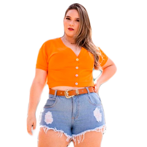 short jeans feminino desfiado plus size